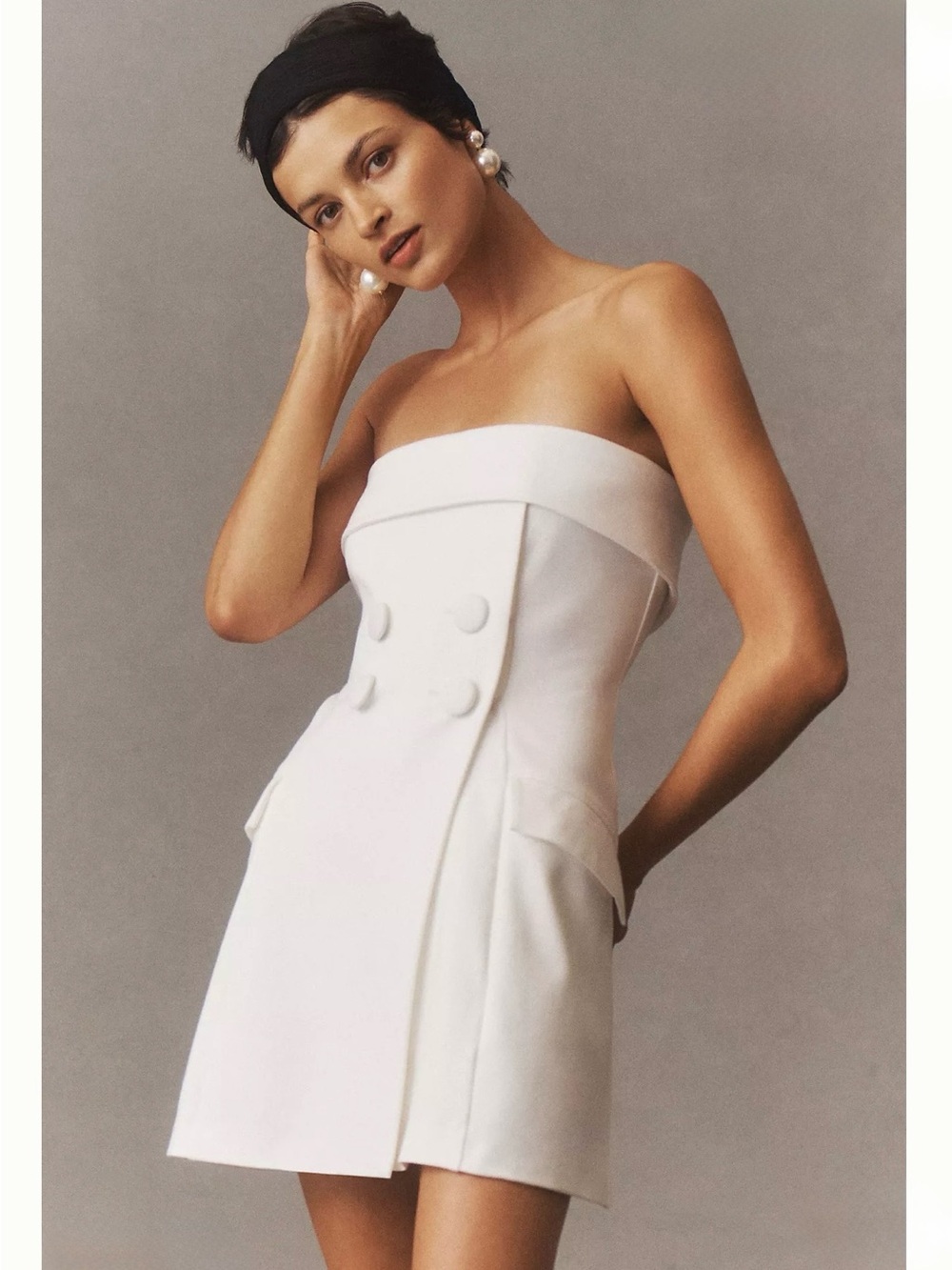 BHLDN  Strapless Tuxedo MiniDress